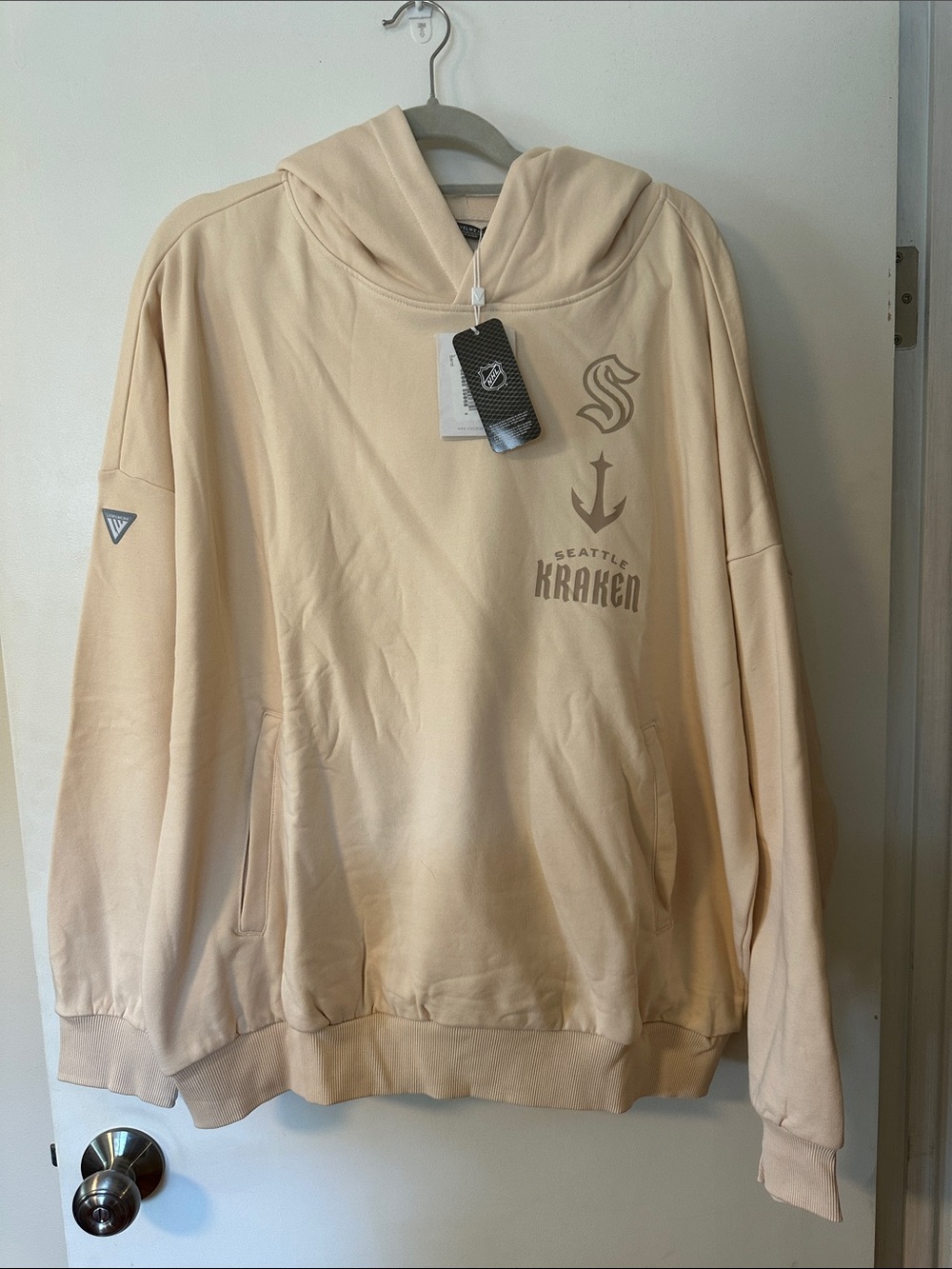 Seattle Kraken Logo Cream Hoodie Sweatshirt